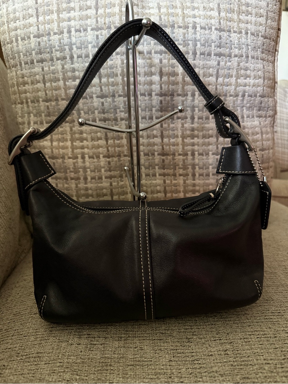 Vintage Coach Legacy Demi Hobo Shoulder Bag Black Glove Leather Style 9564 EUC